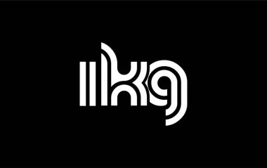 IKG Yaratıcı Eşsiz Modern Harf Logosu Tasarımı. Benzersiz bir harf dizaynına sahip stilize logo, soyut minimalist estetik ve modern cazibe sunar.
