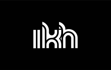 IKH Yaratıcı Eşsiz Modern Harf Logosu Tasarımı. Benzersiz bir harf dizaynına sahip stilize logo, soyut minimalist estetik ve modern cazibe sunar.