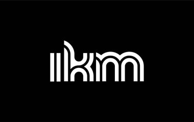 IKM Yaratıcı Eşsiz Modern Harf Logosu Tasarımı. Benzersiz bir harf dizaynına sahip stilize logo, soyut minimalist estetik ve modern cazibe sunar.