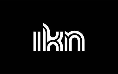 IKN Yaratıcı Eşsiz Modern Harf Logosu Tasarımı. Benzersiz bir harf dizaynına sahip stilize logo, soyut minimalist estetik ve modern cazibe sunar.