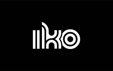 IKO Yaratıcı Eşsiz Modern Harf Logosu Tasarımı. Benzersiz bir harf dizaynına sahip stilize logo, soyut minimalist estetik ve modern cazibe sunar.