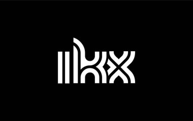IKX Yaratıcı Eşsiz Modern Harf Logosu Tasarımı. Benzersiz bir harf dizaynına sahip stilize logo, soyut minimalist estetik ve modern cazibe sunar.