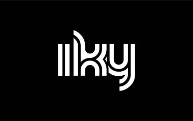 IKY Yaratıcı Eşsiz Modern Harf Logosu Tasarımı. Benzersiz bir harf dizaynına sahip stilize logo, soyut minimalist estetik ve modern cazibe sunar.
