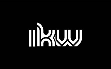 IKW Yaratıcı Eşsiz Modern Harf Logosu Tasarımı. Benzersiz bir harf dizaynına sahip stilize logo, soyut minimalist estetik ve modern cazibe sunar.