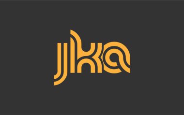 JKA Yaratıcı Eşsiz Modern Harf Logosu Tasarımı. Benzersiz bir harf dizaynına sahip stilize logo, soyut minimalist estetik ve modern cazibe sunar.