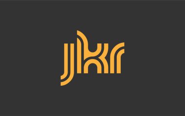 JKR Yaratıcı Eşsiz Modern Harf Logosu Tasarımı. Benzersiz bir harf dizaynına sahip stilize logo, soyut minimalist estetik ve modern cazibe sunar.