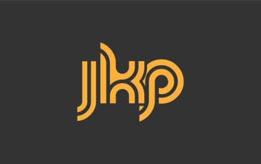 JKP Yaratıcı Eşsiz Modern Harf Logosu Tasarımı. Benzersiz bir harf dizaynına sahip stilize logo, soyut minimalist estetik ve modern cazibe sunar.