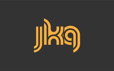 JKQ Yaratıcı Eşsiz Modern Harf Logosu Tasarımı. Benzersiz bir harf dizaynına sahip stilize logo, soyut minimalist estetik ve modern cazibe sunar.
