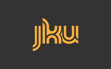 JKU Yaratıcı Eşsiz Modern Harf Logosu Tasarımı. Benzersiz bir harf dizaynına sahip stilize logo, soyut minimalist estetik ve modern cazibe sunar.