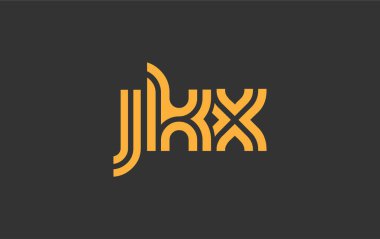 JKX Yaratıcı Eşsiz Modern Harf Logosu Tasarımı. Benzersiz bir harf dizaynına sahip stilize logo, soyut minimalist estetik ve modern cazibe sunar.