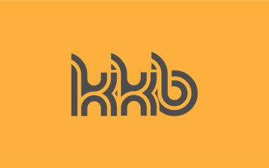 KKB Yaratıcı Eşsiz Modern Harf Logosu Tasarımı. Benzersiz bir harf dizaynına sahip stilize logo, soyut minimalist estetik ve modern cazibe sunar.
