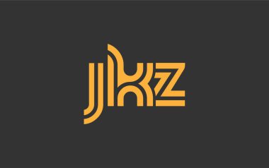 JKZ Yaratıcı Eşsiz Modern Harf Logosu Tasarımı. Benzersiz bir harf dizaynına sahip stilize logo, soyut minimalist estetik ve modern cazibe sunar.