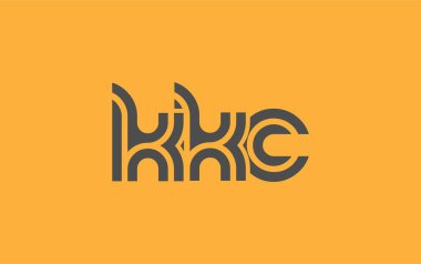 KKC Yaratıcı Eşsiz Modern Harf Logosu Tasarımı. Benzersiz bir harf dizaynına sahip stilize logo, soyut minimalist estetik ve modern cazibe sunar.