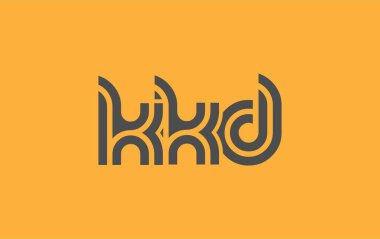 KKD Yaratıcı Eşsiz Modern Harf Logosu Tasarımı. Benzersiz bir harf dizaynına sahip stilize logo, soyut minimalist estetik ve modern cazibe sunar.