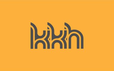KKH Yaratıcı Eşsiz Modern Harf Logosu Tasarımı. Benzersiz bir harf dizaynına sahip stilize logo, soyut minimalist estetik ve modern cazibe sunar.