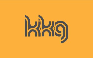 KKG Yaratıcı Eşsiz Modern Harf Logosu Tasarımı. Benzersiz bir harf dizaynına sahip stilize logo, soyut minimalist estetik ve modern cazibe sunar.