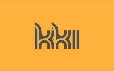 KKI Yaratıcı Eşsiz Modern Harf Logosu Tasarımı. Benzersiz bir harf dizaynına sahip stilize logo, soyut minimalist estetik ve modern cazibe sunar.