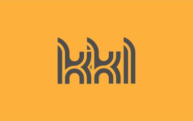 KKL Yaratıcı Eşsiz Modern Harf Logosu Tasarımı. Benzersiz bir harf dizaynına sahip stilize logo, soyut minimalist estetik ve modern cazibe sunar.