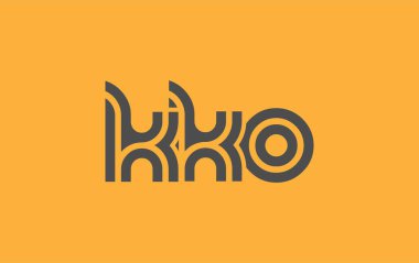 KKO Yaratıcı Eşsiz Modern Harf Logosu Tasarımı. Benzersiz bir harf dizaynına sahip stilize logo, soyut minimalist estetik ve modern cazibe sunar.