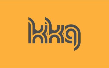 KKQ Yaratıcı Eşsiz Modern Harf Logosu Tasarımı. Benzersiz bir harf dizaynına sahip stilize logo, soyut minimalist estetik ve modern cazibe sunar.