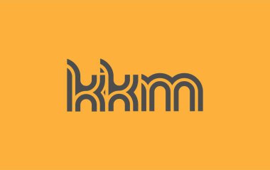 KKM Yaratıcı Eşsiz Modern Harf Logosu Tasarımı. Benzersiz bir harf dizaynına sahip stilize logo, soyut minimalist estetik ve modern cazibe sunar.