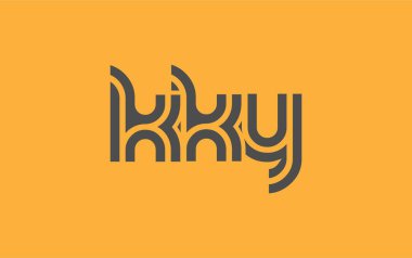 KKY Yaratıcı Eşsiz Modern Harf Logosu Tasarımı. Benzersiz bir harf dizaynına sahip stilize logo, soyut minimalist estetik ve modern cazibe sunar.