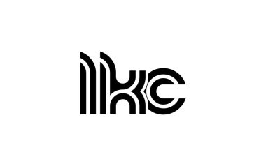 LKC Yaratıcı Eşsiz Modern Harf Logosu Tasarımı. Benzersiz bir harf dizaynına sahip stilize logo, soyut minimalist estetik ve modern cazibe sunar.