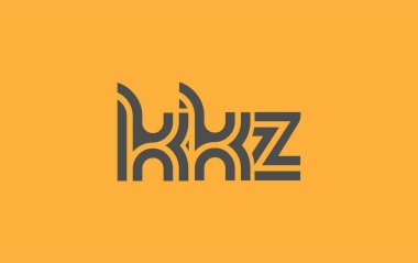KKZ Yaratıcı Eşsiz Modern Harf Logosu Tasarımı. Benzersiz bir harf dizaynına sahip stilize logo, soyut minimalist estetik ve modern cazibe sunar.