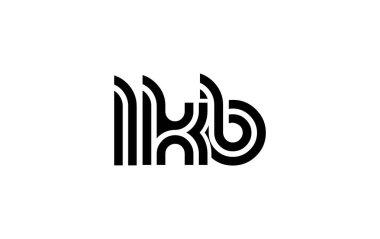 LKB Yaratıcı Eşsiz Modern Harf Logosu Tasarımı. Benzersiz bir harf dizaynına sahip stilize logo, soyut minimalist estetik ve modern cazibe sunar.