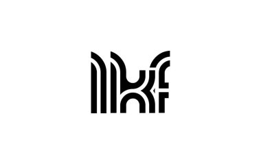 LKF Yaratıcı Eşsiz Modern Harf Logosu Tasarımı. Benzersiz bir harf dizaynına sahip stilize logo, soyut minimalist estetik ve modern cazibe sunar.