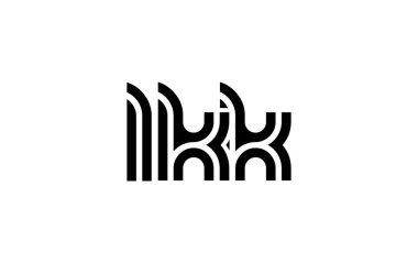 LKK Yaratıcı Eşsiz Modern Harf Logosu Tasarımı. Benzersiz bir harf dizaynına sahip stilize logo, soyut minimalist estetik ve modern cazibe sunar.