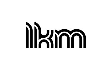 LKM Yaratıcı Eşsiz Modern Harf Logosu Tasarımı. Benzersiz bir harf dizaynına sahip stilize logo, soyut minimalist estetik ve modern cazibe sunar.