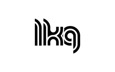 LKQ Yaratıcı Eşsiz Modern Harf Logosu Tasarımı. Benzersiz bir harf dizaynına sahip stilize logo, soyut minimalist estetik ve modern cazibe sunar.