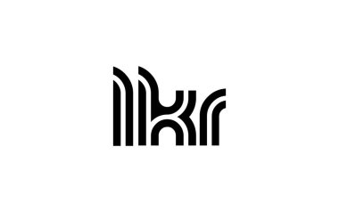 LKR Yaratıcı Eşsiz Modern Harf Logosu Tasarımı. Benzersiz bir harf dizaynına sahip stilize logo, soyut minimalist estetik ve modern cazibe sunar.
