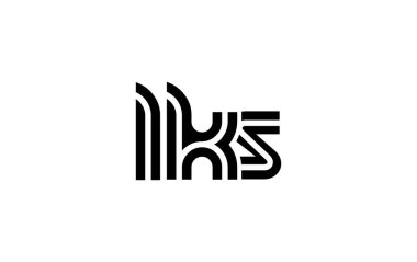 LKS Yaratıcı Eşsiz Modern Harf Logosu Tasarımı. Benzersiz bir harf dizaynına sahip stilize logo, soyut minimalist estetik ve modern cazibe sunar.