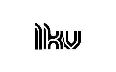 LKV Yaratıcı Eşsiz Modern Harf Logosu Tasarımı. Benzersiz bir harf dizaynına sahip stilize logo, soyut minimalist estetik ve modern cazibe sunar.