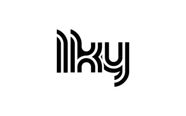 LKY Yaratıcı Eşsiz Modern Harf Logosu Tasarımı. Benzersiz bir harf dizaynına sahip stilize logo, soyut minimalist estetik ve modern cazibe sunar.