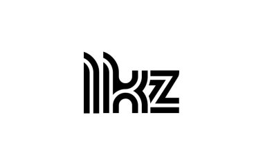 LKZ Yaratıcı Eşsiz Modern Harf Logosu Tasarımı. Benzersiz bir harf dizaynına sahip stilize logo, soyut minimalist estetik ve modern cazibe sunar.