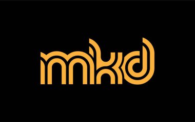 MKD Yaratıcı Eşsiz Modern Harf Logosu Tasarımı. Benzersiz bir harf dizaynına sahip stilize logo, soyut minimalist estetik ve modern cazibe sunar.