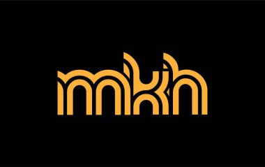 MKH Yaratıcı Eşsiz Modern Harf Logosu Tasarımı. Benzersiz bir harf dizaynına sahip stilize logo, soyut minimalist estetik ve modern cazibe sunar.