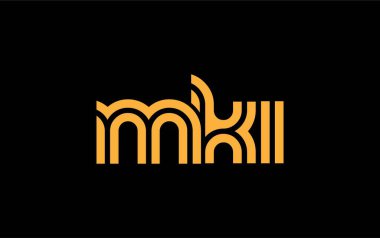 MKI Yaratıcı Eşsiz Modern Harf Logosu Tasarımı. Benzersiz bir harf dizaynına sahip stilize logo, soyut minimalist estetik ve modern cazibe sunar.