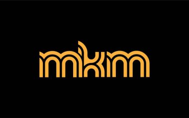 MKM Yaratıcı Eşsiz Modern Harf Logosu Tasarımı. Benzersiz bir harf dizaynına sahip stilize logo, soyut minimalist estetik ve modern cazibe sunar.