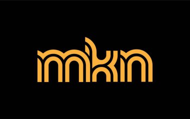 MKN Yaratıcı Eşsiz Modern Harf Logosu Tasarımı. Benzersiz bir harf dizaynına sahip stilize logo, soyut minimalist estetik ve modern cazibe sunar.