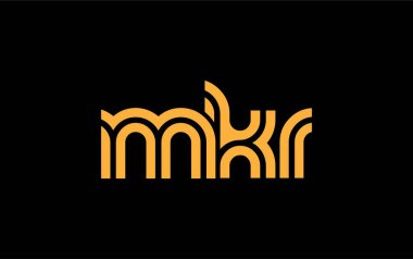 MKR Yaratıcı Eşsiz Modern Harf Logosu Tasarımı. Benzersiz bir harf dizaynına sahip stilize logo, soyut minimalist estetik ve modern cazibe sunar.