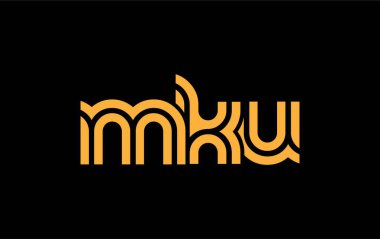 MKU Yaratıcı Eşsiz Modern Harf Logosu Tasarımı. Benzersiz bir harf dizaynına sahip stilize logo, soyut minimalist estetik ve modern cazibe sunar.