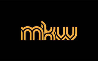 MKW Yaratıcı Eşsiz Modern Harf Logosu Tasarımı. Benzersiz bir harf dizaynına sahip stilize logo, soyut minimalist estetik ve modern cazibe sunar.
