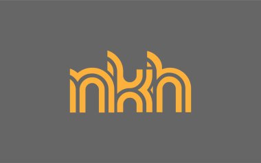 NKH Yaratıcı Eşsiz Modern Harf Logosu Tasarımı. Benzersiz bir harf dizaynına sahip stilize logo, soyut minimalist estetik ve modern cazibe sunar.