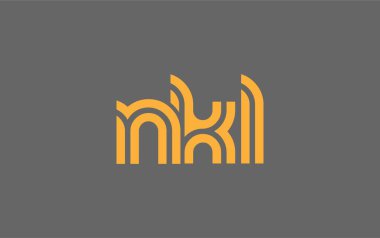 NKL Yaratıcı Eşsiz Modern Harf Logosu Tasarımı. Benzersiz bir harf dizaynına sahip stilize logo, soyut minimalist estetik ve modern cazibe sunar.