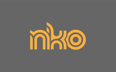 NKO Yaratıcı Eşsiz Modern Harf Logosu Tasarımı. Benzersiz bir harf dizaynına sahip stilize logo, soyut minimalist estetik ve modern cazibe sunar.