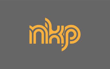 NKP Yaratıcı Eşsiz Modern Harf Logosu Tasarımı. Benzersiz bir harf dizaynına sahip stilize logo, soyut minimalist estetik ve modern cazibe sunar.